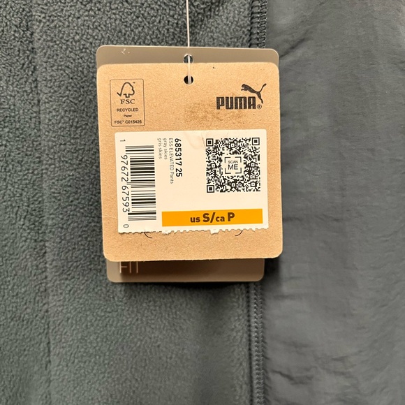 Puma ESS Elevated Jogger Polar Fleece Pants Gray Skies Small NEW - Picture 9 of 9